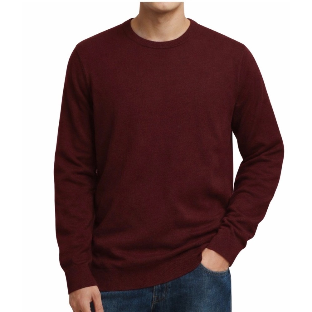 Paisley & Gray Diamond Knit Crew Neck Slim Fit Men's Sweater Cranberry size L - Picture 2 of 9